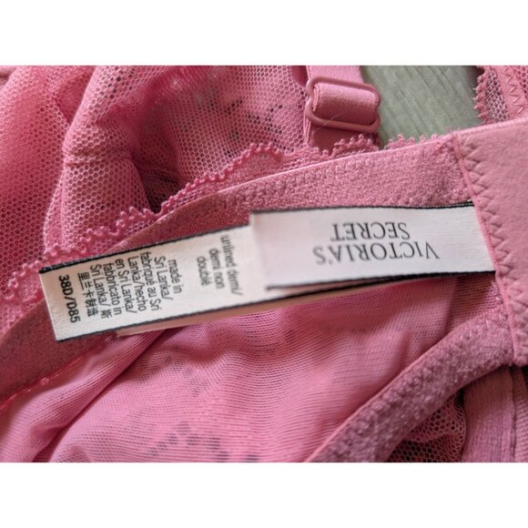 Victorias Secret Pink Lace Unlined Demi Underwire Bra Size 36D - Picture 4 of 6